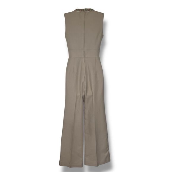 Vintage 70s Jerell of Texas Tan Sleeveless Jumpsuit Jacket Floral Braid Women 5 - Picture 6 of 16